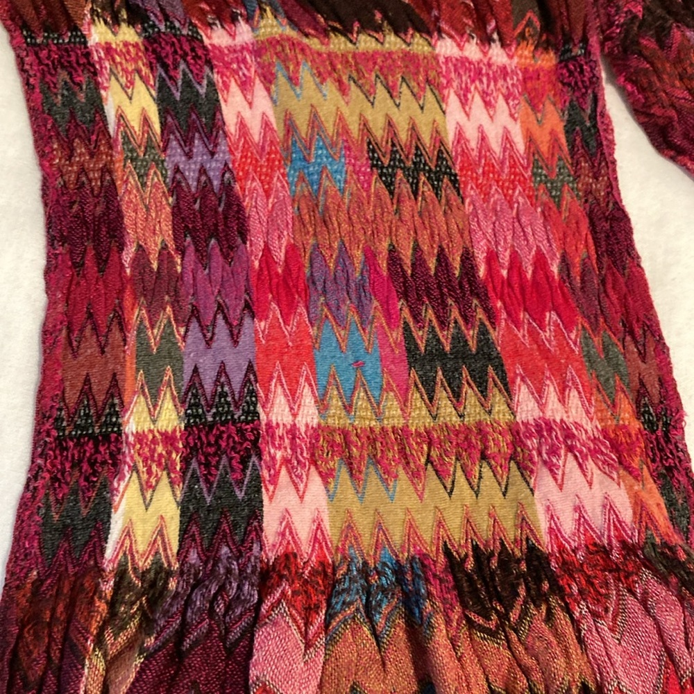 Scarf Zigzag Chevron 100% Rayon Boho Multi Color - image 5
